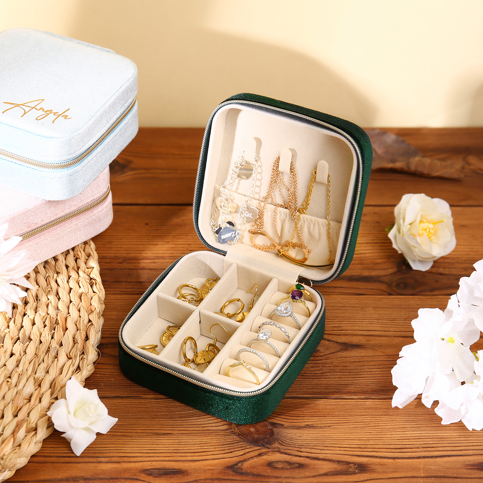 Personalised Name Jewelry Storage Box Custom Travel Jewelry Box Gifts for Ladies Girls-Jessemade AU