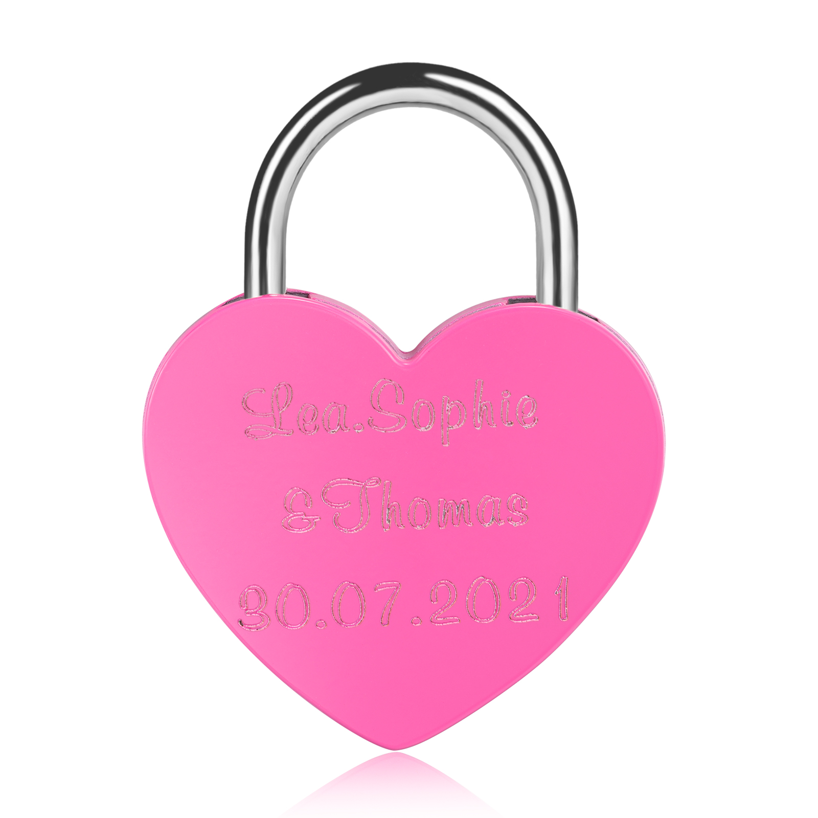 Personalised Heart Engraved Love Lock Custom Names Padlocks Gifts For Couple-Jessemade AU