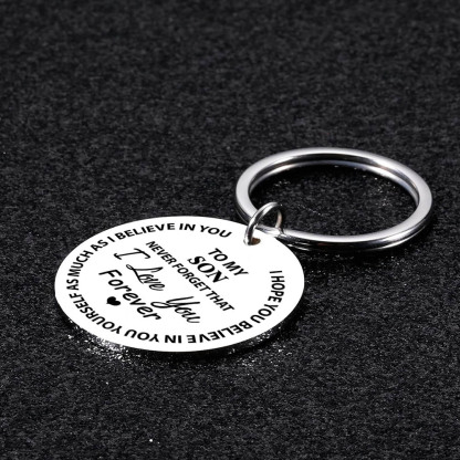 To My Son & Daughter Keyring Custom Photo Keychain "Never Forget That I Love You Forever" Personalised Gifts For Kids-Jessemade AU