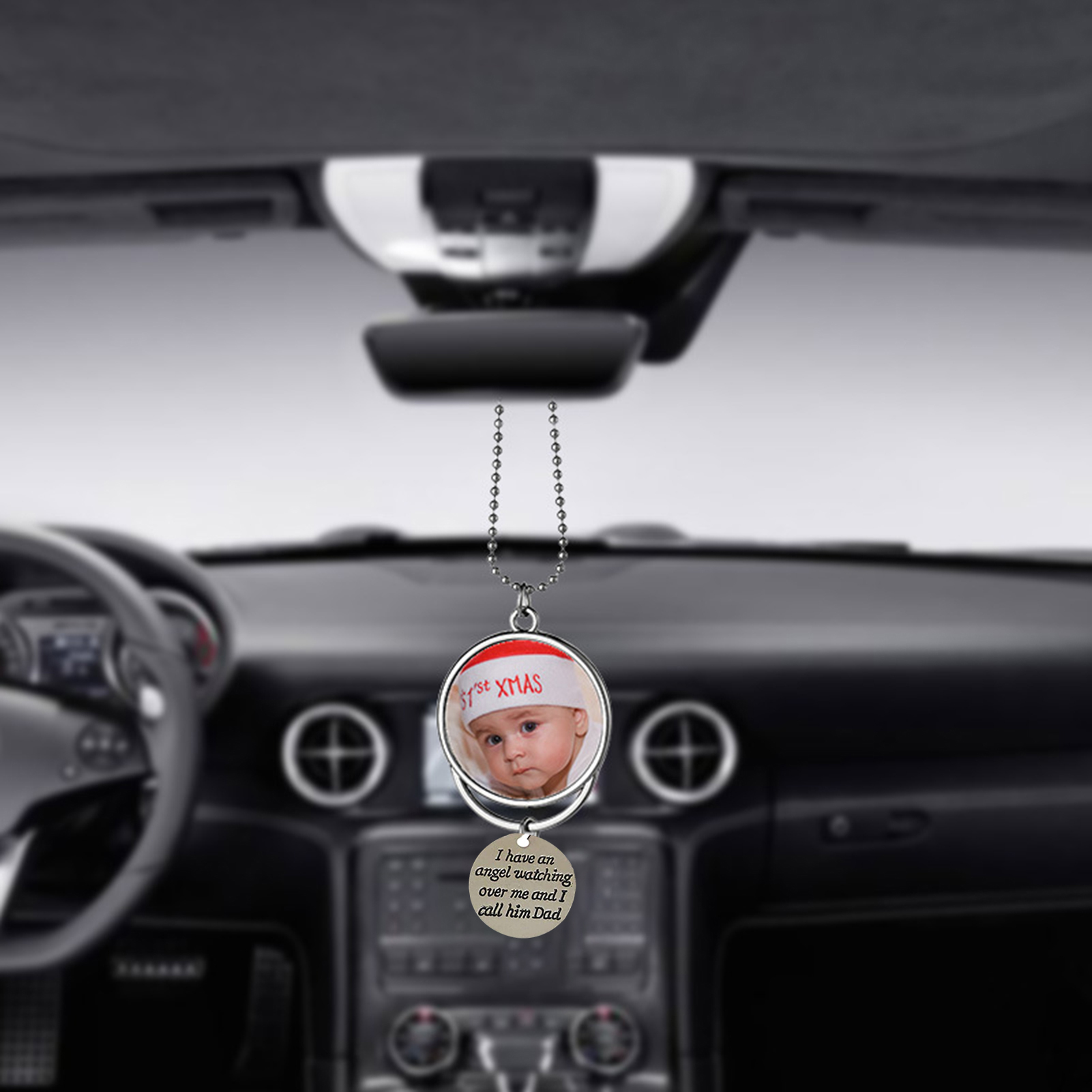 Personalised Photo Ornament I Have an Angel Watching Over Me Car Hanging Gifts-Jessemade AU