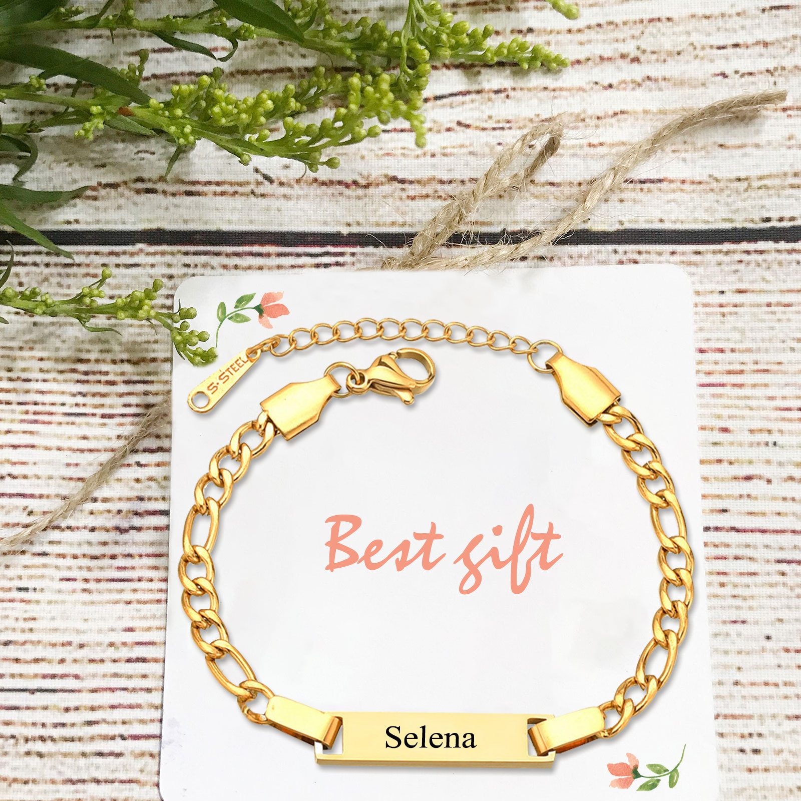 Custom Name Bracelet Personalised Cuban Chain Bracelet Love Gifts-Jessemade AU