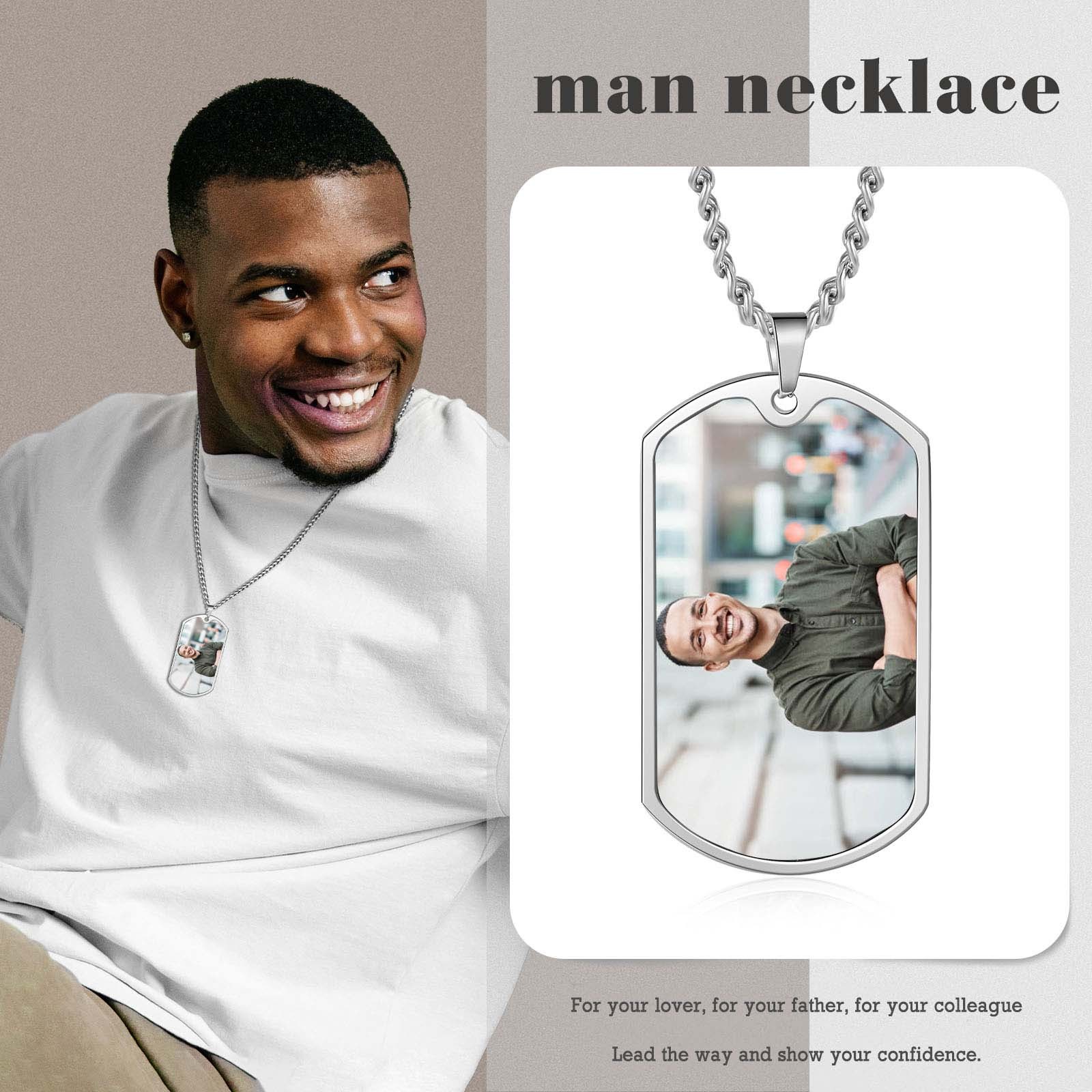 Custom Fist Bump Family Necklace with 1 Kid's Names Personalised Photo Dog Tag Necklace Father's Day Gifts-Jessemade AU