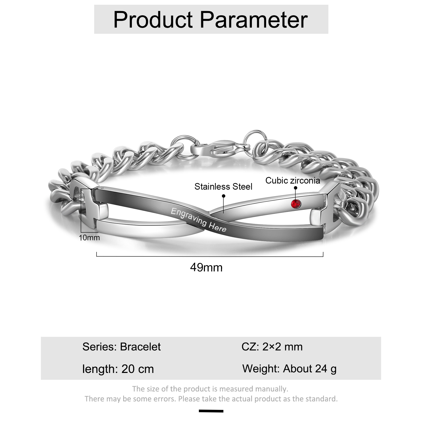 Infinity Engraving Men's and Women's Bracelet-Jessemade AU