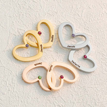 Customised Heart Charms With 1 Birthstone and Name-Jessemade AU