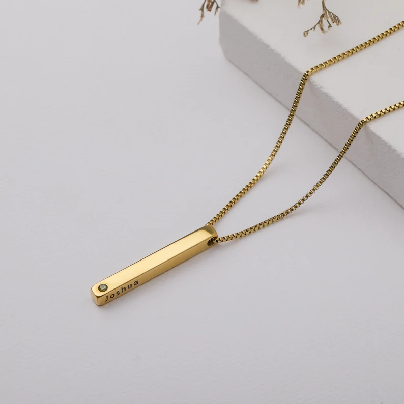 Personalised Projection Necklace Love Style 3D Bar Photo Necklace Gifts For Men-Jessemade AU