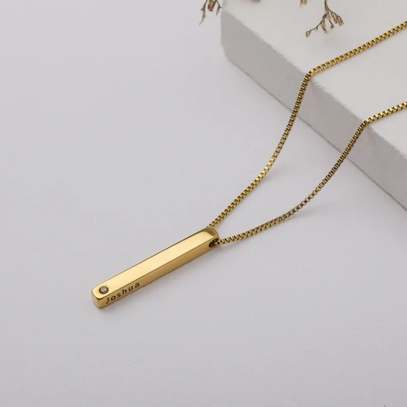 Personalised Projection Necklace Love Style 3D Bar Photo Necklace Gifts For Men-Jessemade AU