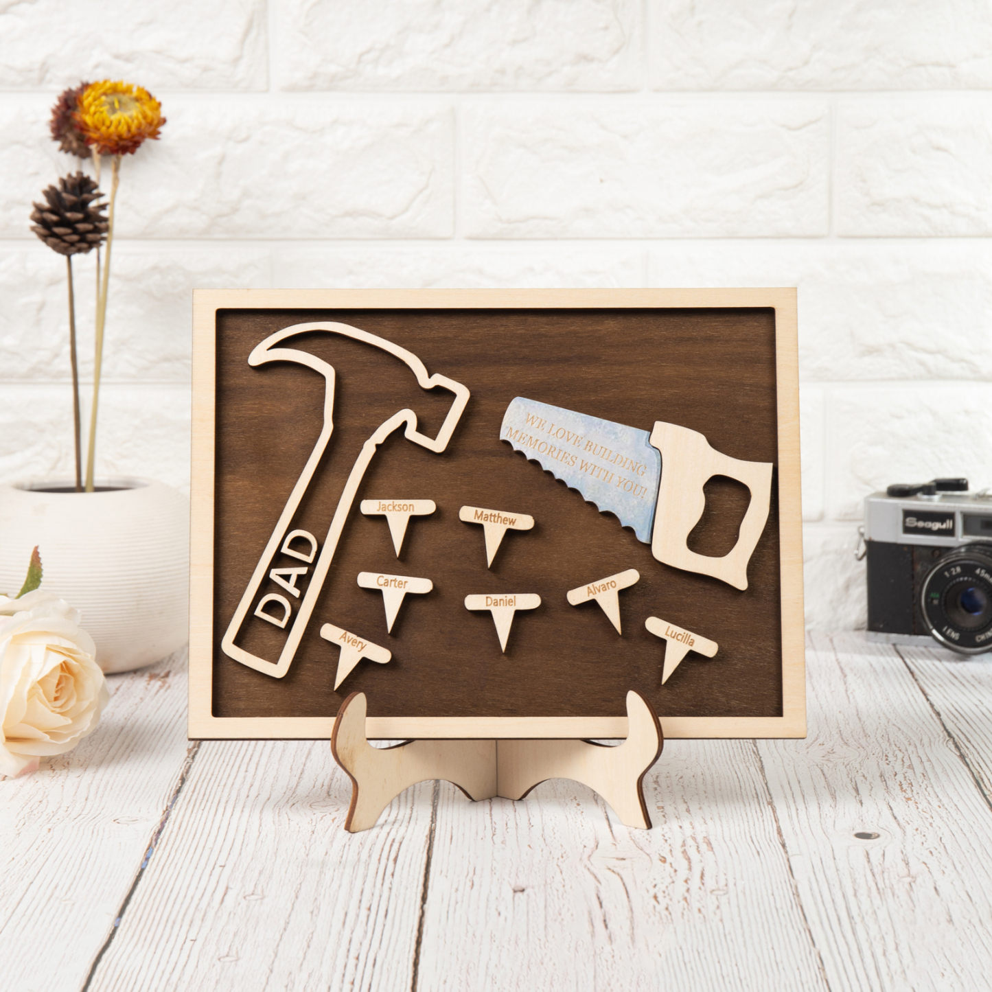 Dad Tool Set Wood Signs Custom 7 Names Father’s Day Handyman Construction Dad Sign-Jessemade AU