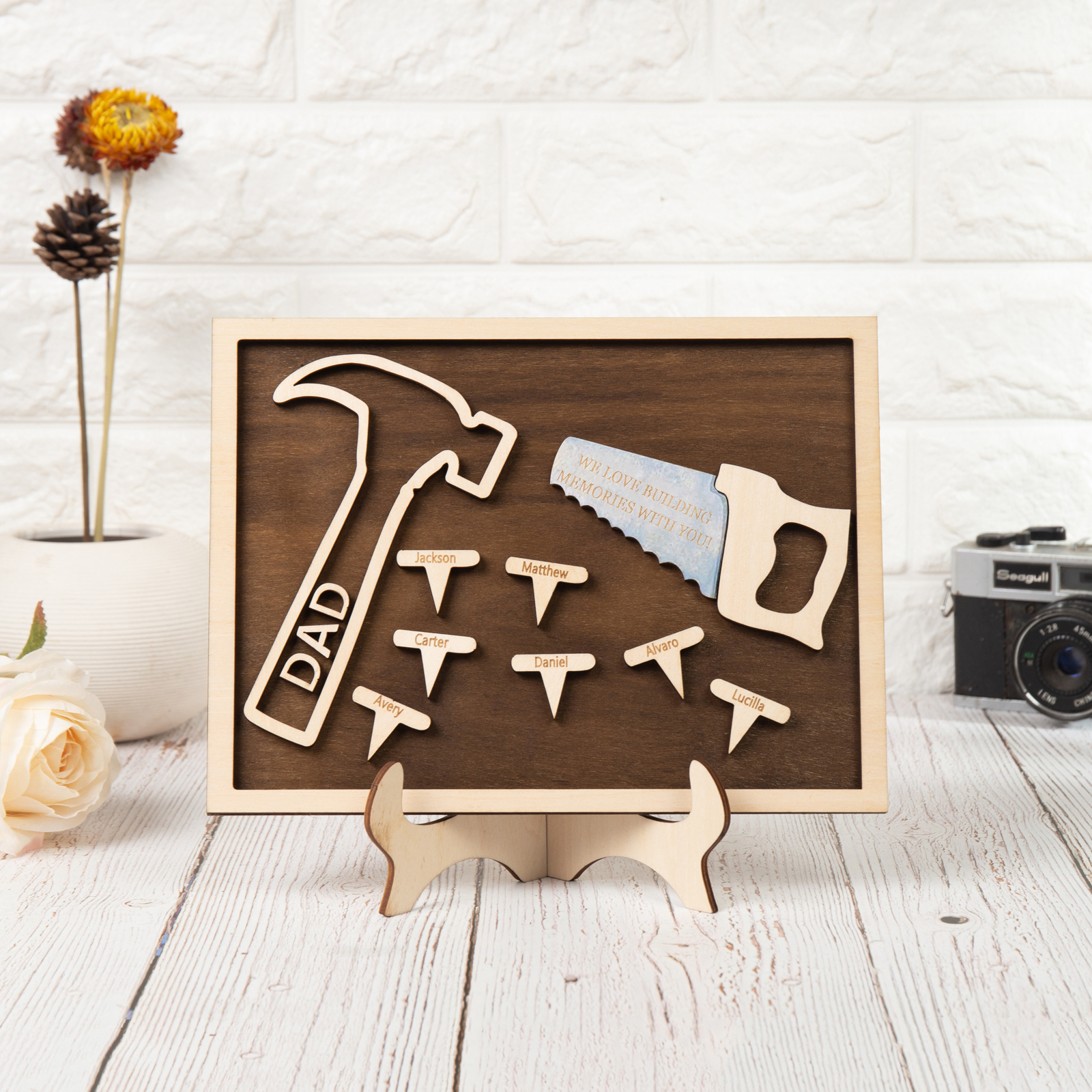 Dad Tool Set Wood Signs Custom 7 Names Father’s Day Handyman Construction Dad Sign-Jessemade AU