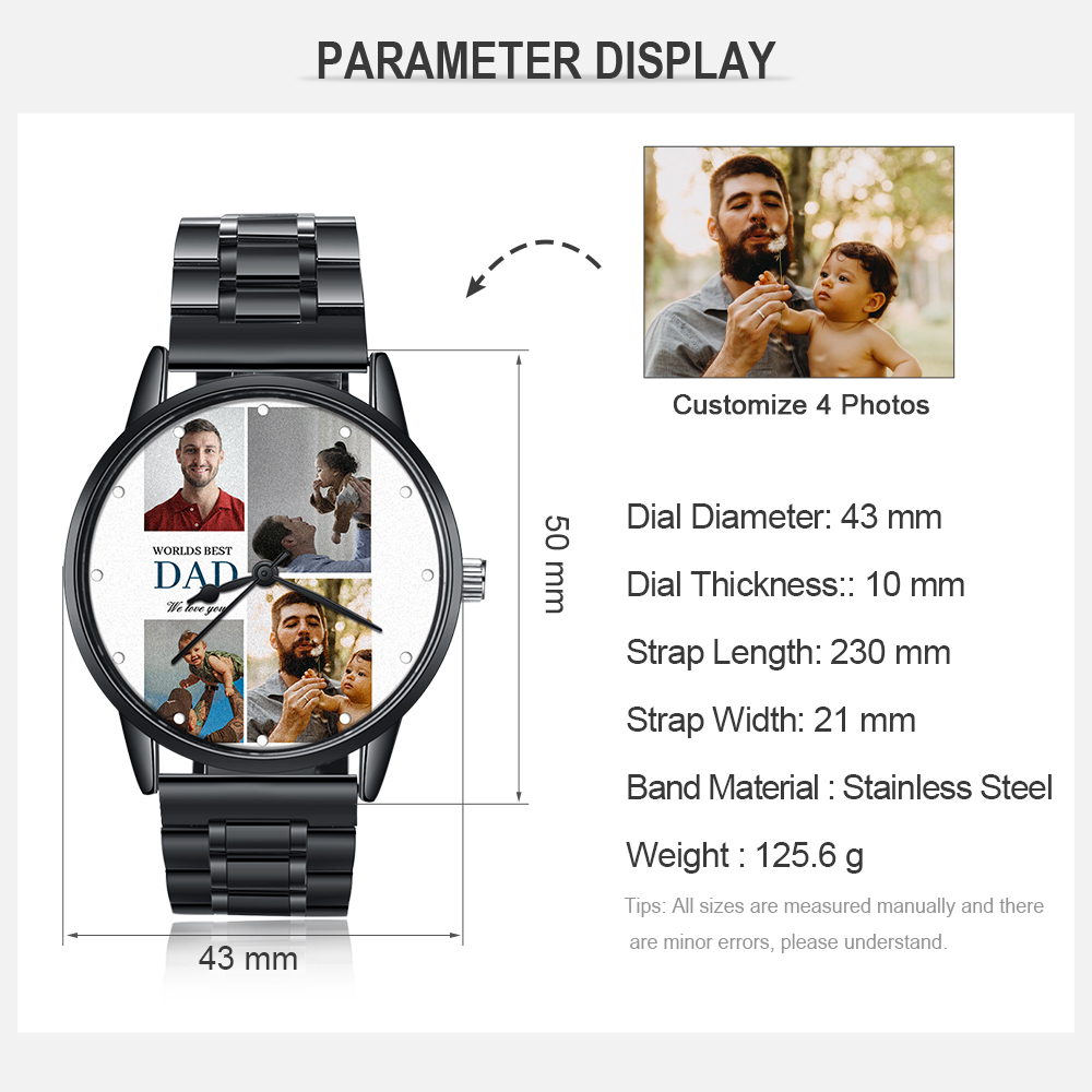 Personalised Photo Watch Custom 4 Photos Mechanical Watch Gifts for Him-Jessemade AU