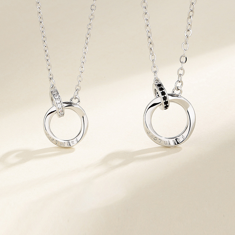 Couple Necklace Set Möbius Ring Necklace Birthday Valentine's Day Gift for Couples-Jessemade AU