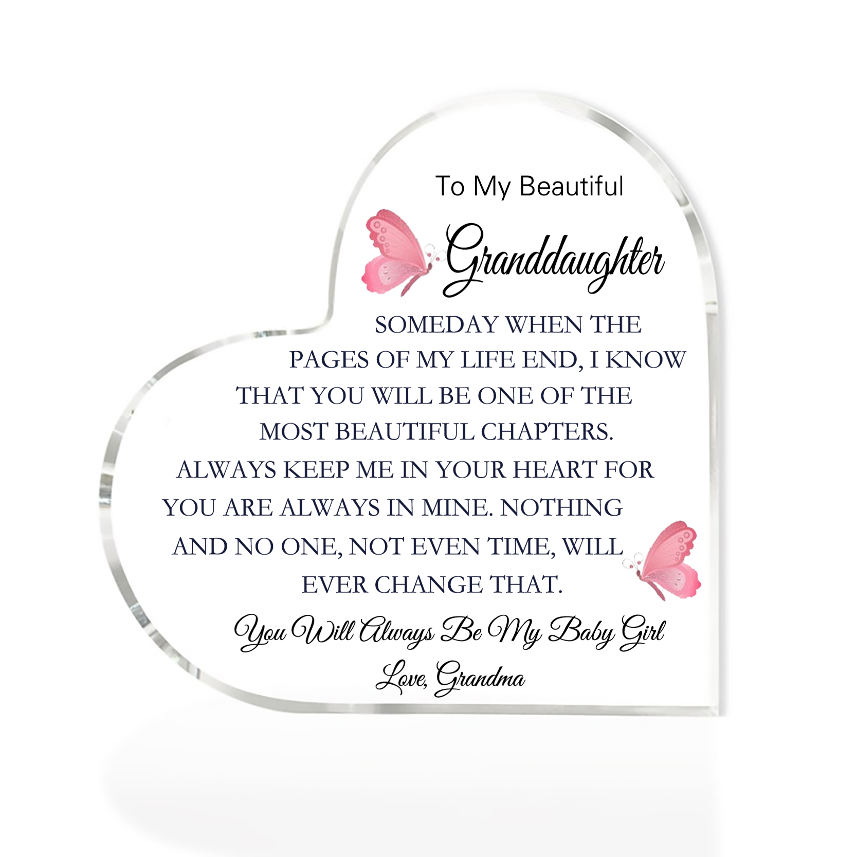 To My Grandson Acrylic Heart Keepsake To My Granddaughter Heart Ornament - You Will Always Be My Baby Girl/Boy-Jessemade AU