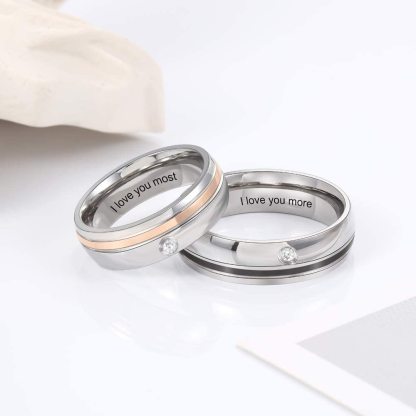 Personalised Couple Ring Engrave Love Message Matching Rings Gift for Couple Friends BBF-Jessemade AU