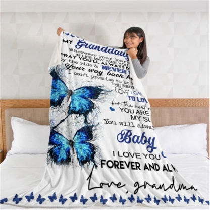 To My Granddaughter, Fleece Blanket-Jessemade AU