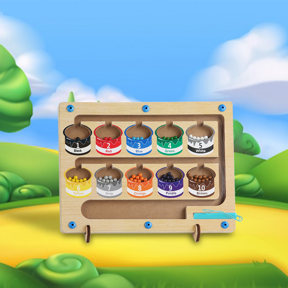 Magnet Maze Toy Wooden Magnetic Counting Board Set With Math Pen Number & Colour Maze Game Educational Toy Gift for Boys Girls-Jessemade AU