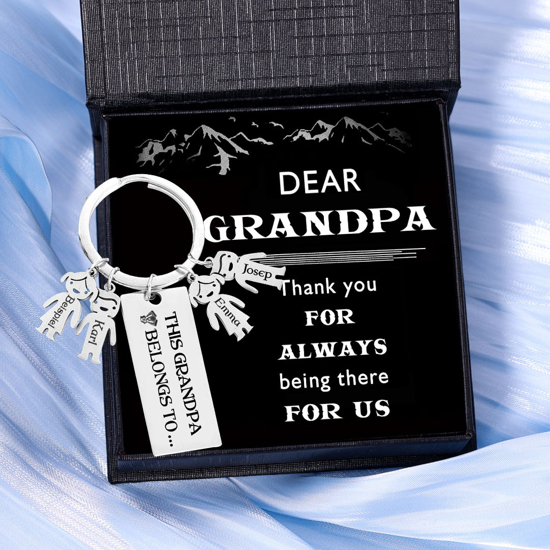 4 Names-Personalised 4 Children's Name Keychain-To My Dad-Gift Box Gift Card Set-Jessemade AU