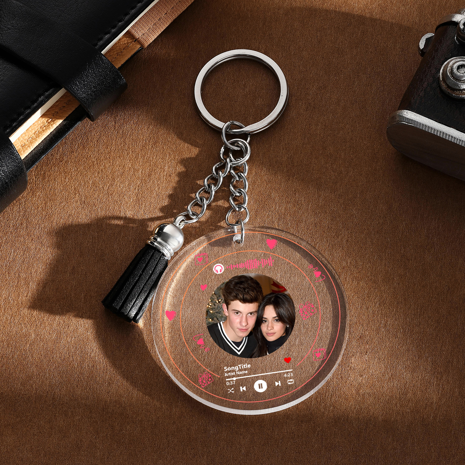 Personalised Spotify Code Keyring Custom Photo Acrylic Scannable Music Keychain Valentine's Day Gift for Couples-Jessemade AU