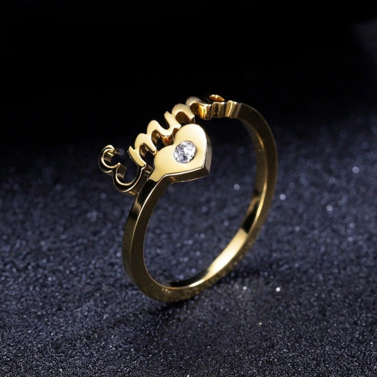 Personalised Heart Ring With Birthstone Custom 1 Name Ring Gifts For Her-Jessemade AU