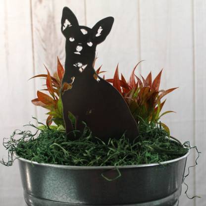 Chihuahua Metal Dog Silhouette Garden Yard Decoration-Jessemade AU