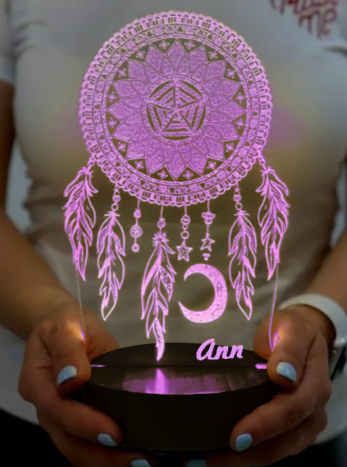 Personalised Dream Catcher Night Light Custom Name Gifts For Kids-Jessemade AU