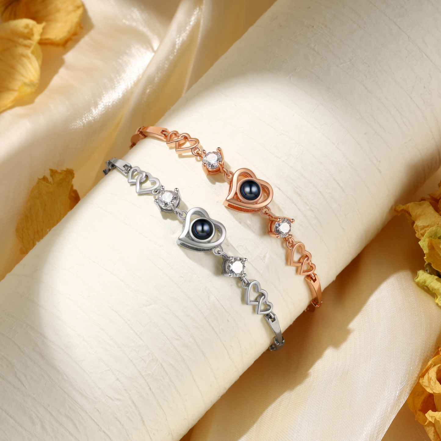 Personalised Projection Bracelet Custom Colourful Photo Bracelet Heart Adjustable Couple Bracelet Personalised Gift for Her-Jessemade AU