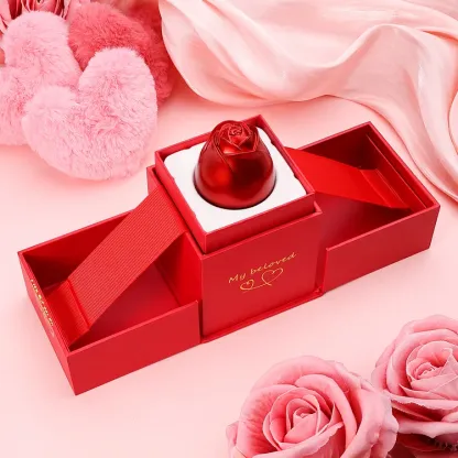 Rose Ring Box Red Jewelry Gift Box Ring Packaging Box-Jessemade AU