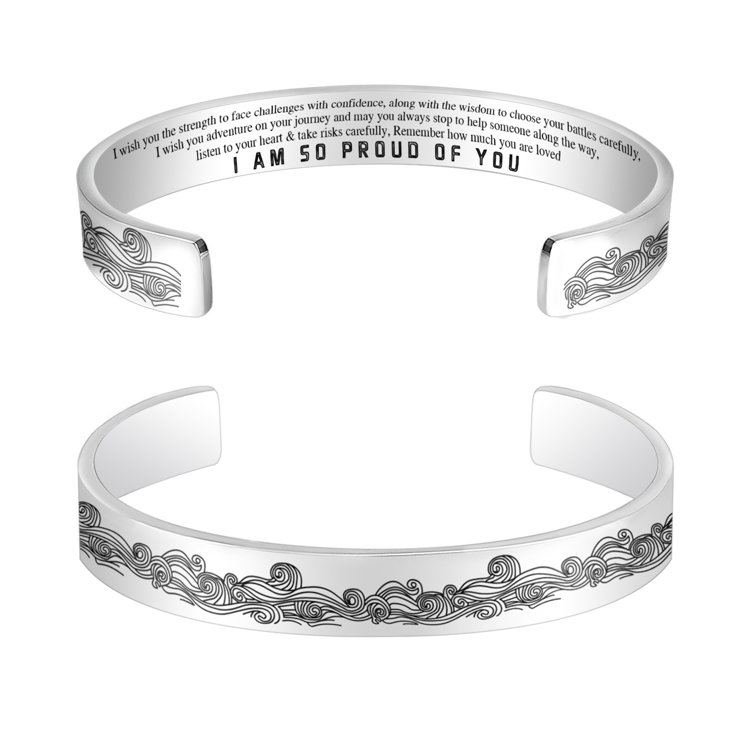I am so proud of you, Cuff Bangle Bracelet Gifts For Her-Jessemade AU