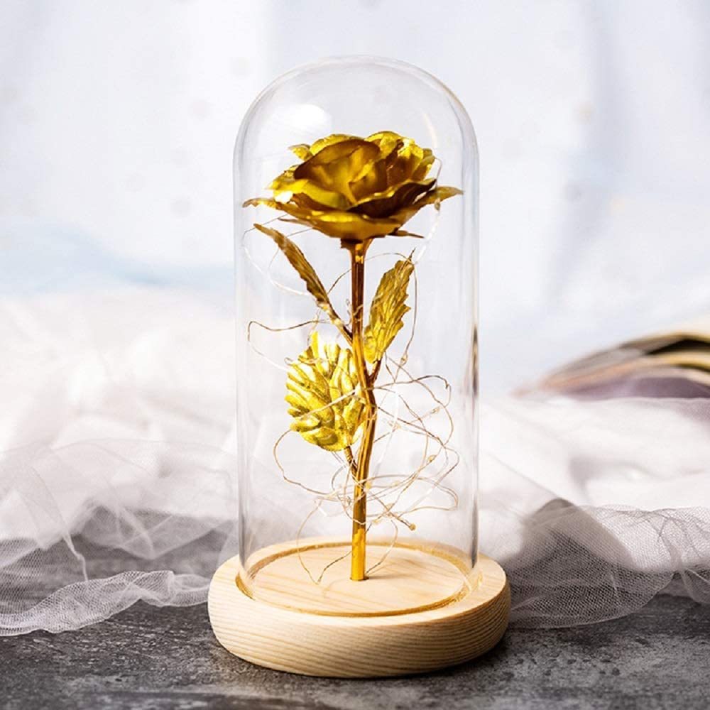 Personalised Eternal Glass Dome Rose Night Light Valentine's Day Gifts For Her-Jessemade AU