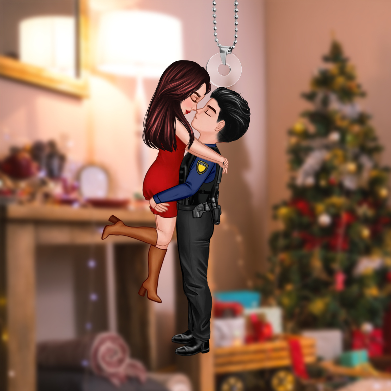 Personalised Couple Hugging Ornament Acrylic Hanging Ornaments Valentine's Day Gifts for Him/Her-Jessemade AU