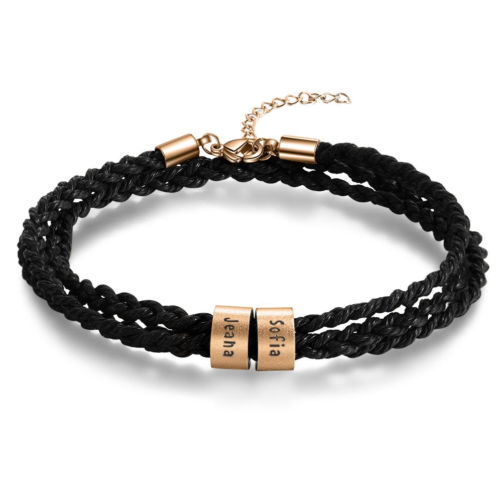 Personalised Men's Bracelets Charm Bracelet Gift for Dad