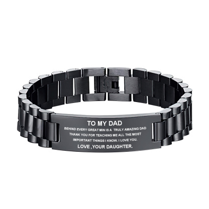 Men's Bracelet Wristband Initial ID Bar Bangle Gifts For Him-Jessemade AU