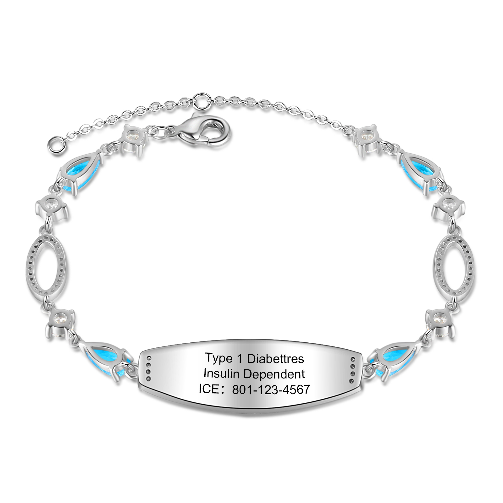 Medical ID Bracelet Personalised Women's Alert Bracelet Engraving Message For Her-Jessemade AU