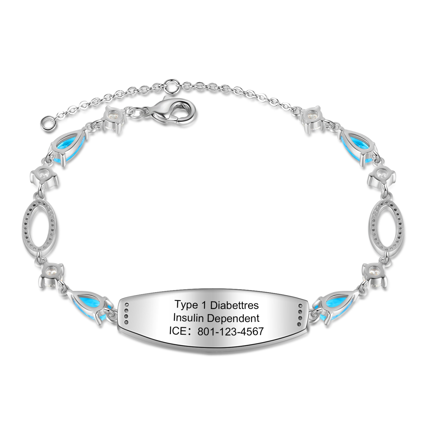 Medical ID Bracelet Personalised Women's Alert Bracelet Engraving Message For Her-Jessemade AU