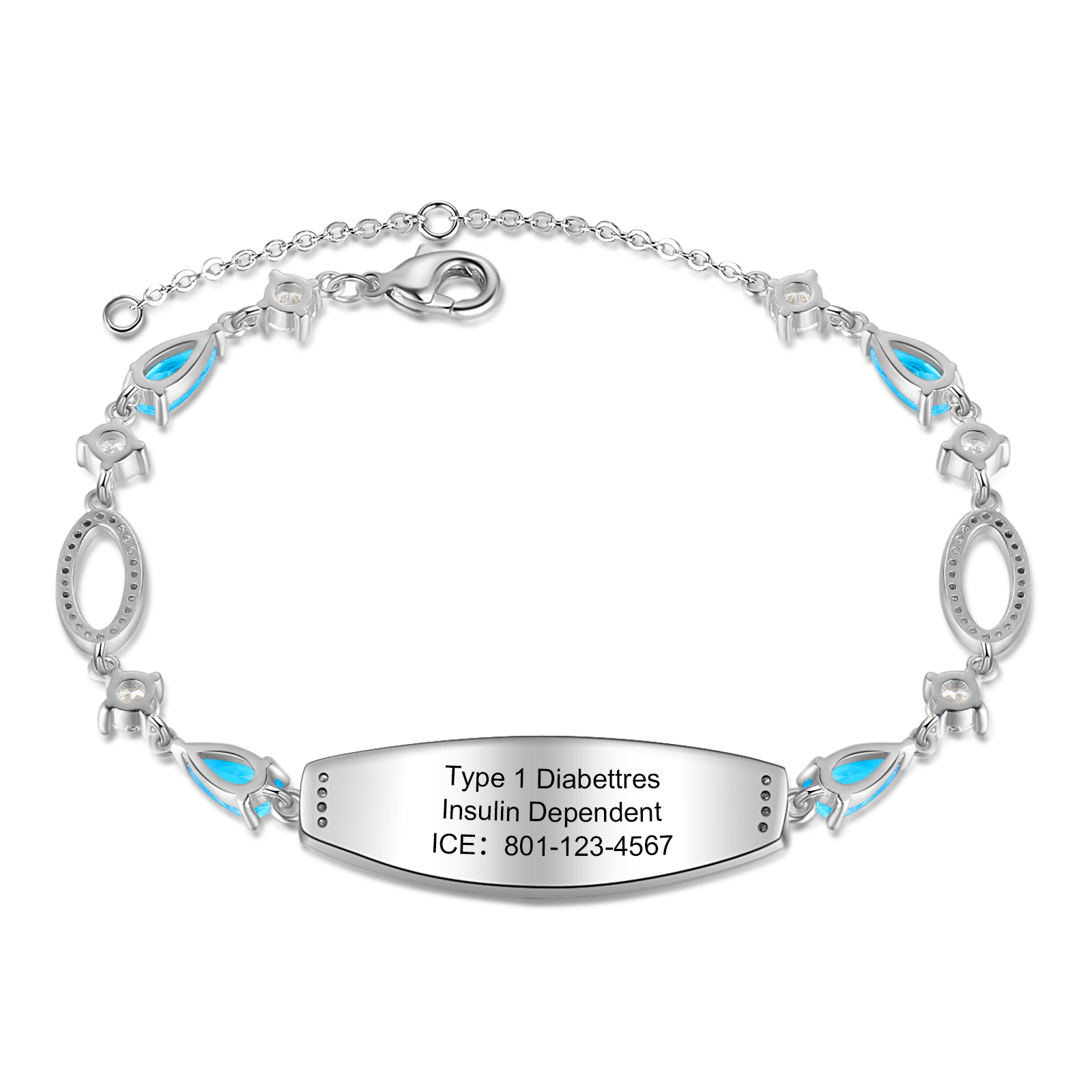 Medical ID Bracelet Personalised Women's Alert Bracelet Engraving Message For Her-Jessemade AU