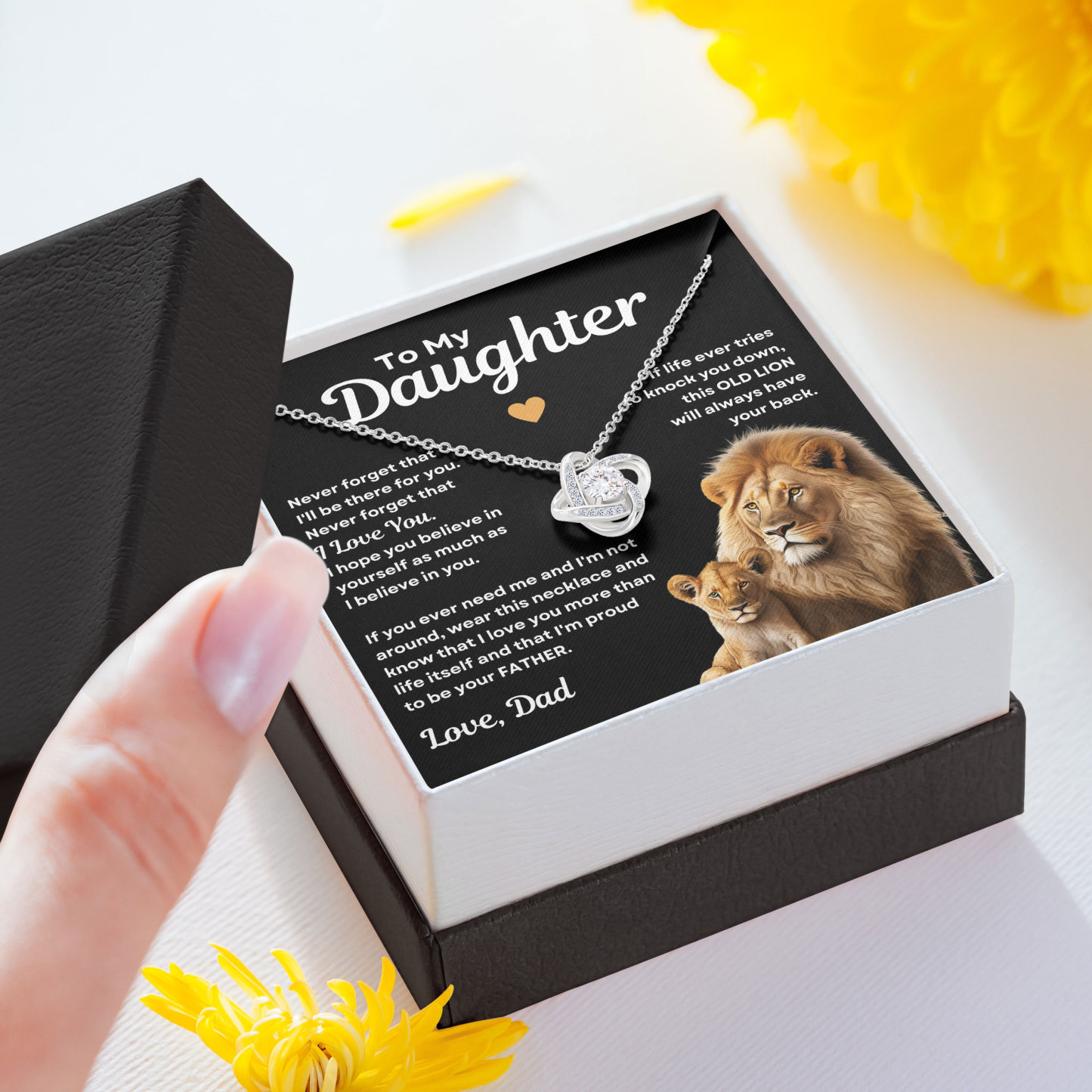 To My Daughter Love Knot Necklace Dad to Daughter Necklace Special Birthday Gift for Her - Never Forget That I'll Be There For You-Jessemade AU