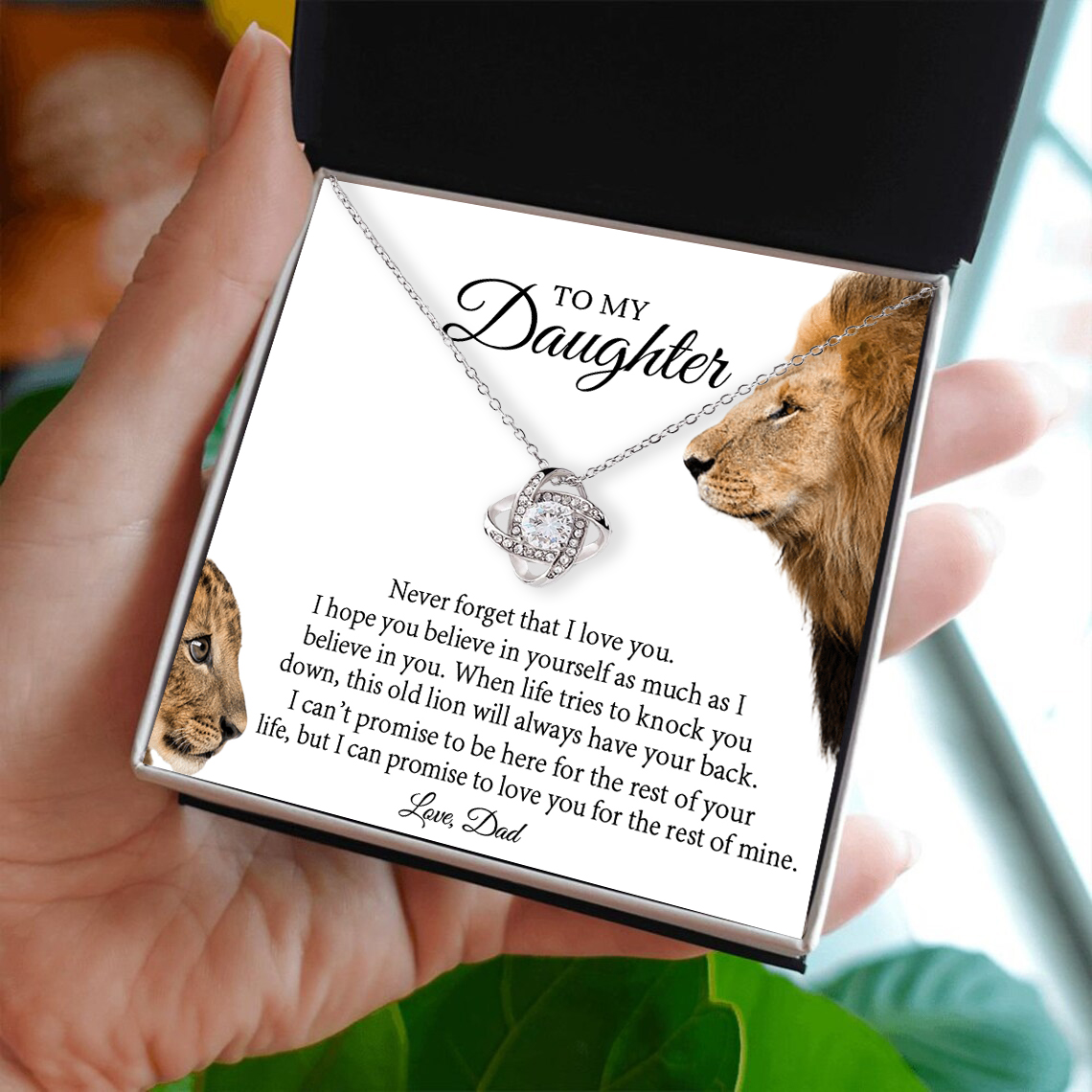 To My Daughter Love Knot Necklace Dad to Daughter Necklace Special Birthday Gift for Daughter - Never forget that I love you-Jessemade AU