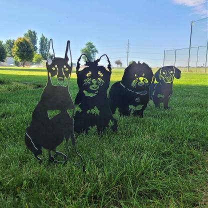 Dachshund Metal Dog Silhouette Garden Yard Decoration-Jessemade AU
