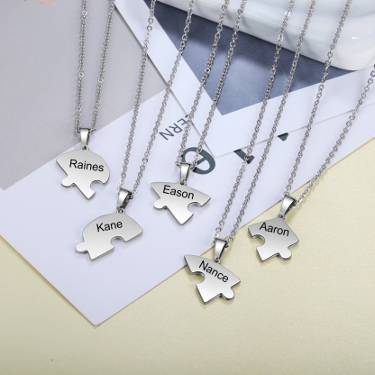Personalised Heart Puzzle Necklace With 5 Names Gifts For Her-Jessemade AU