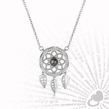 Personalised 100 Languages Projection Necklace Engraved  " I LOVE YOU" Dream Catcher Necklace Gifts For Her-Jessemade AU