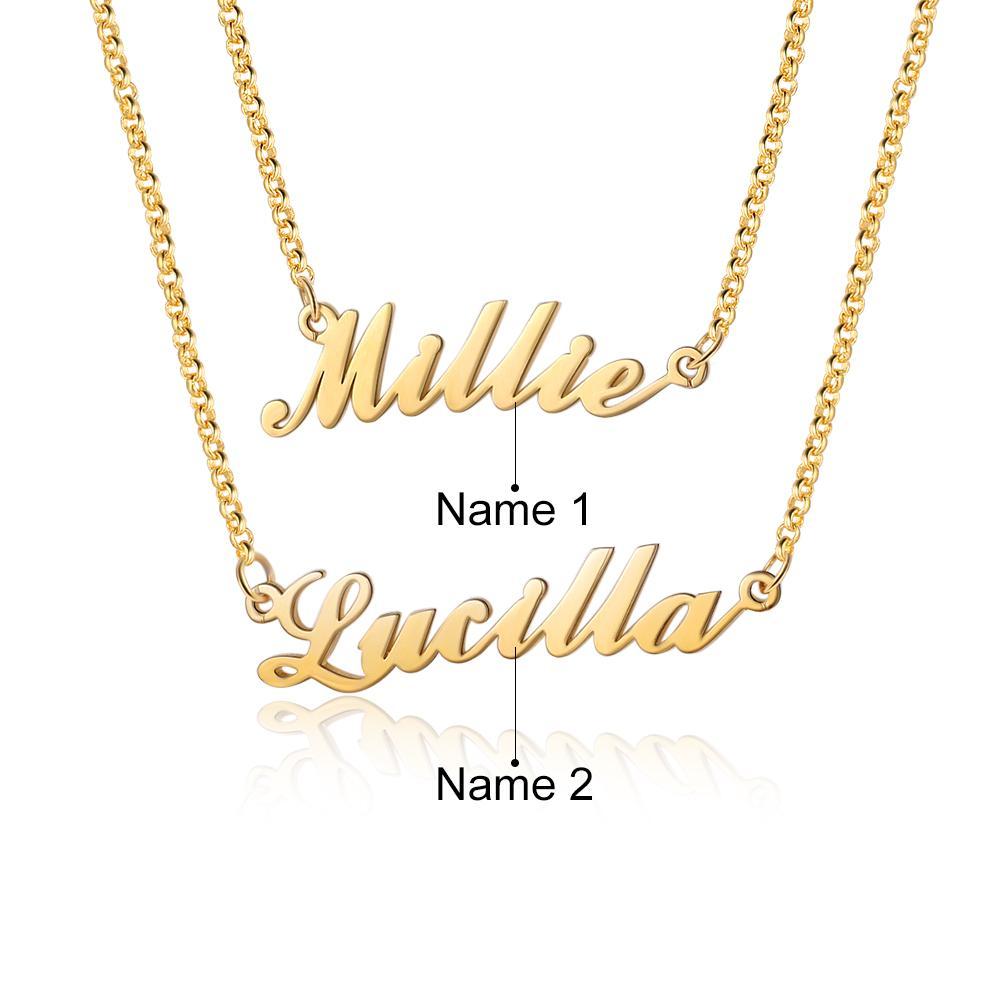Personalised Necklace Custom 2 Names Necklace Gift For Her-Jessemade AU
