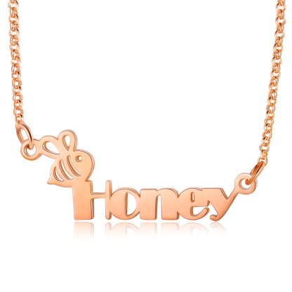 Personalised Name Necklace Custom Name Honey Bees Necklace for Kids-Jessemade AU