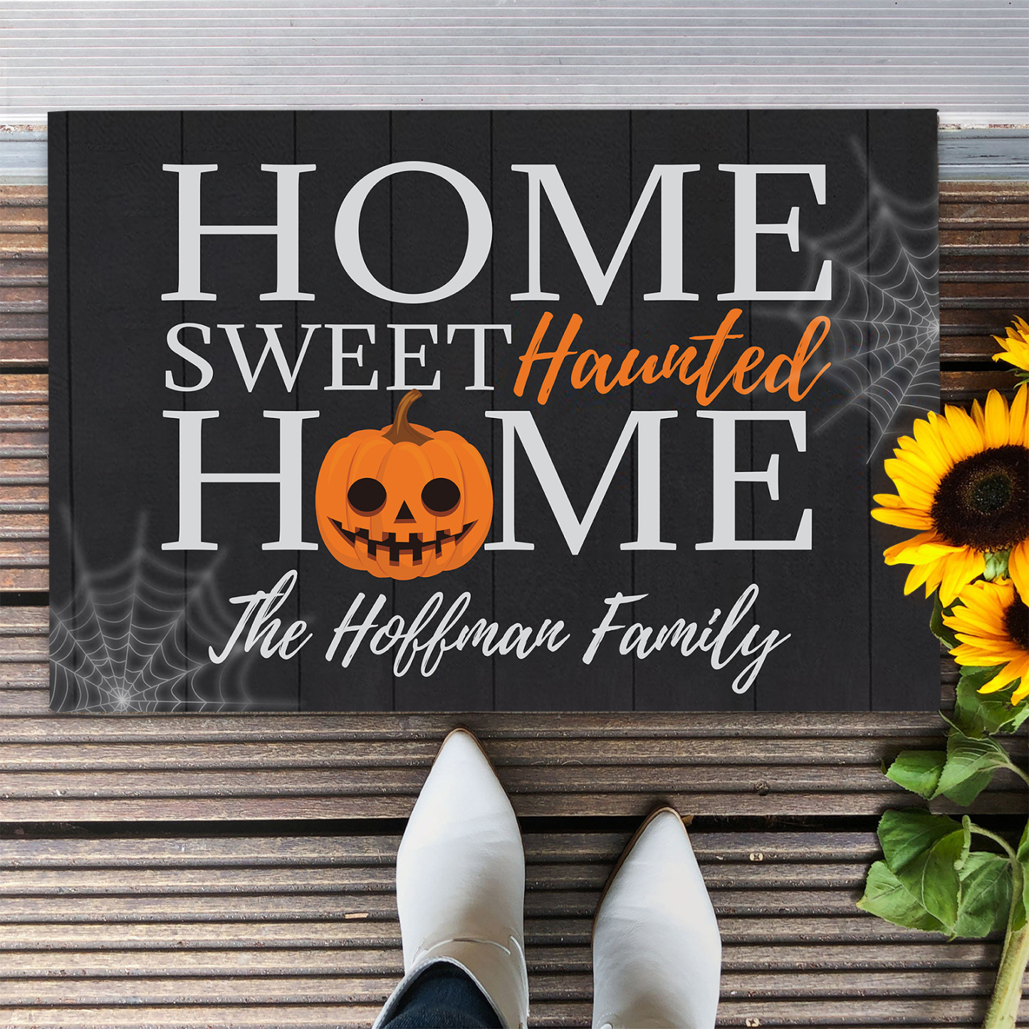 Personalised Halloween Doormat Pumpkin Doormat Home Decor - Sweet Haunted-Jessemade AU