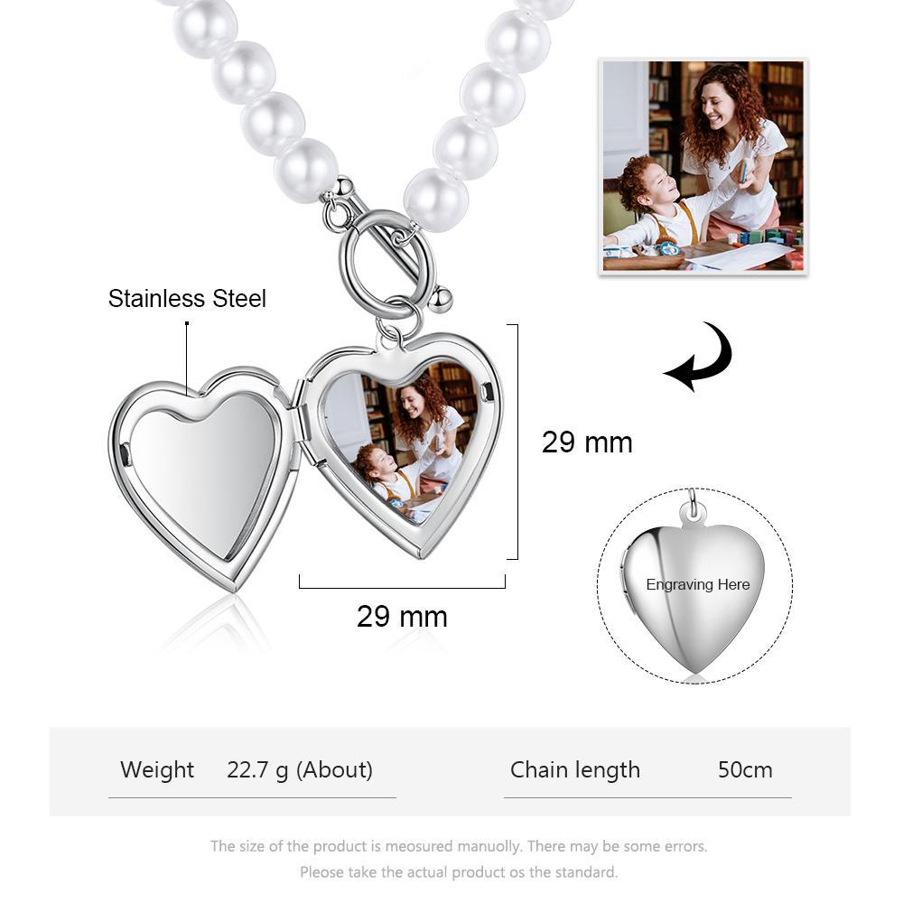 Personalised Heart Photo Locket Necklace Custom Photo Necklace Gifts For Her-Jessemade AU