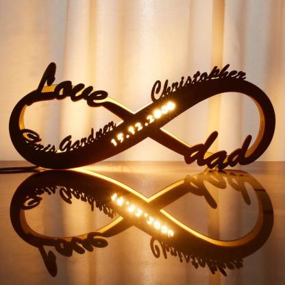 Custom Infinity You and Me Night Light Engraved 2 names Wood Lamp Home Decoration Gift-Jessemade AU
