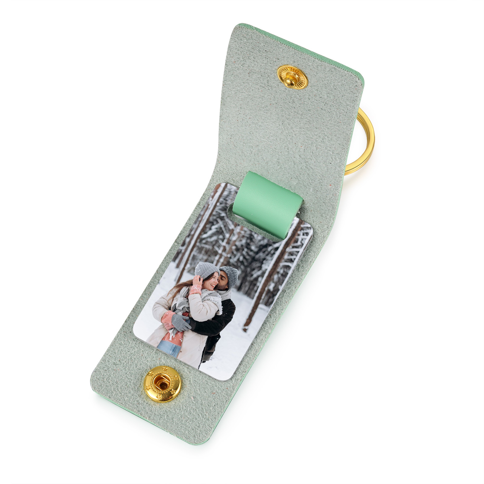 Personalised Photo Keychain Customised with Text Leather Keyring Couple Keychain Gift for Him/her-Jessemade AU