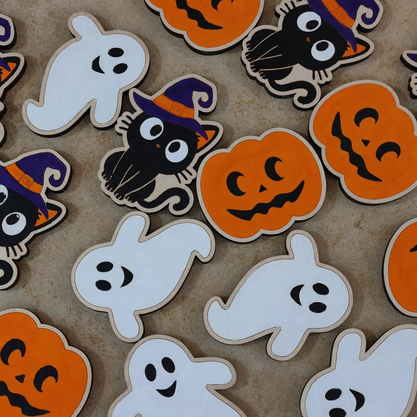 Halloween Kid's Wooden Name Alphabet Puzzle Custom Name Toy for Toddlers Early Learning-Jessemade AU