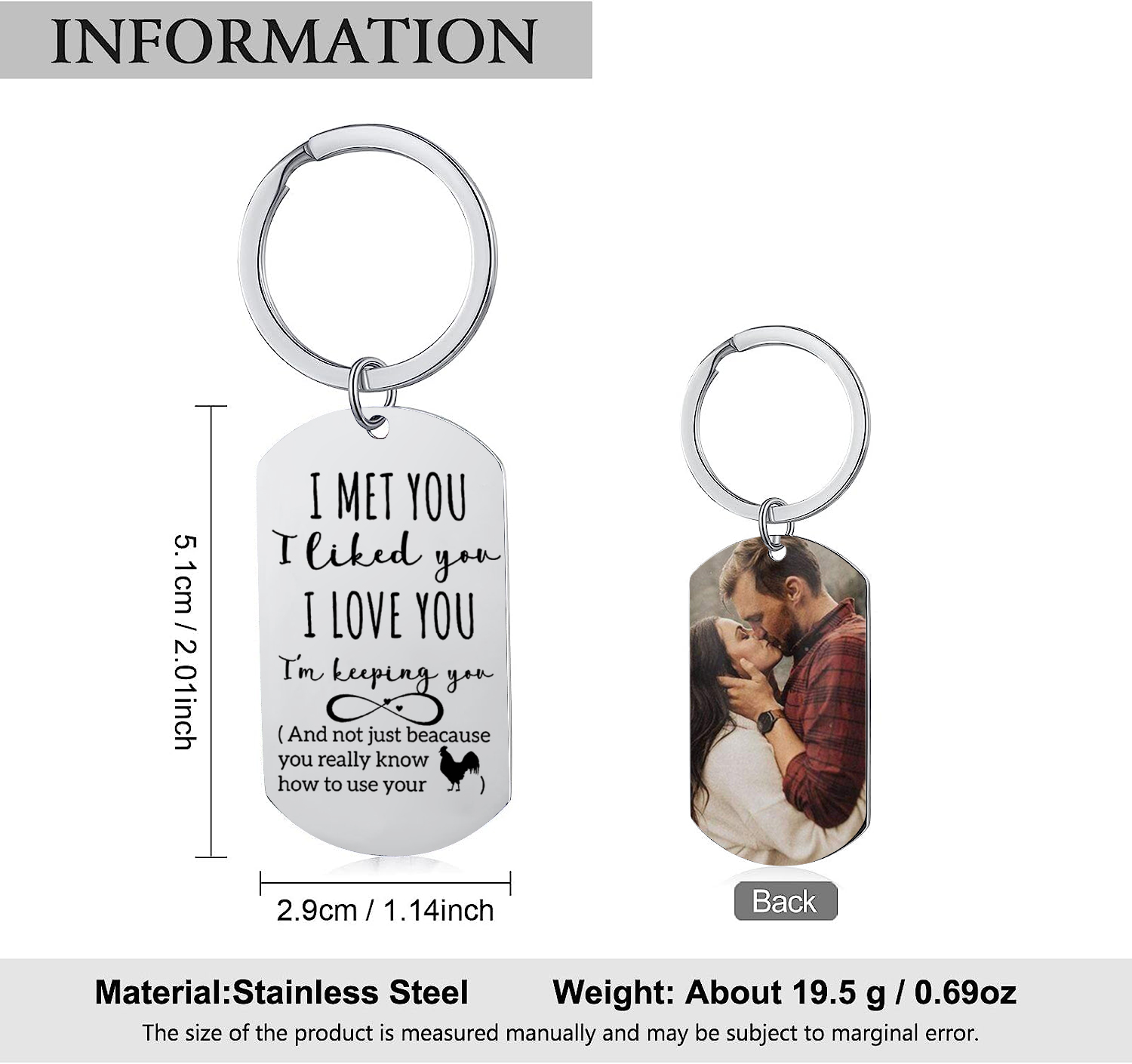 Personalised Photo Keychain for Couple "I MET YOU I LOVE YOU" Valentine's Day Gift-Jessemade AU