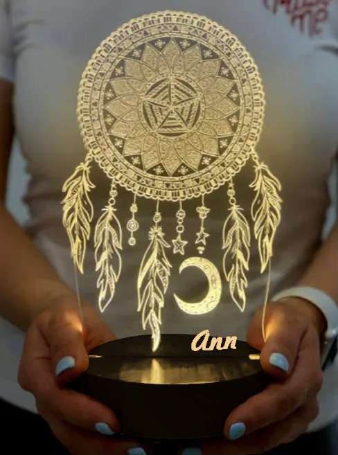 Personalised Dream Catcher Night Light Custom Name Gifts For Kids-Jessemade AU