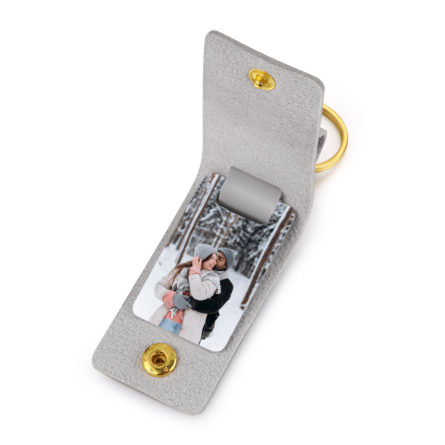 Personalised Photo Keychain Customised with Text Leather Keyring Couple Keychain Gift for Him/her-Jessemade AU