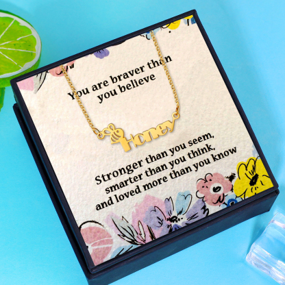 Personalised Name Necklace Custom Name Honey Bees Necklace for Kids-Jessemade AU