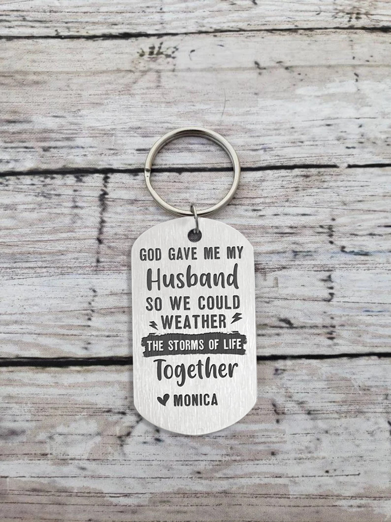 God gave me my husband, Personalised Photo Keychain Gifts For Husband-Jessemade AU